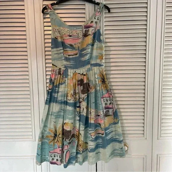 Boden Nancy Blue Riviera Dress Women Size 6R - Picture 4 of 16